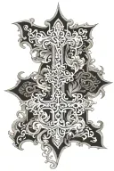 filagree with cross tattoo design idea