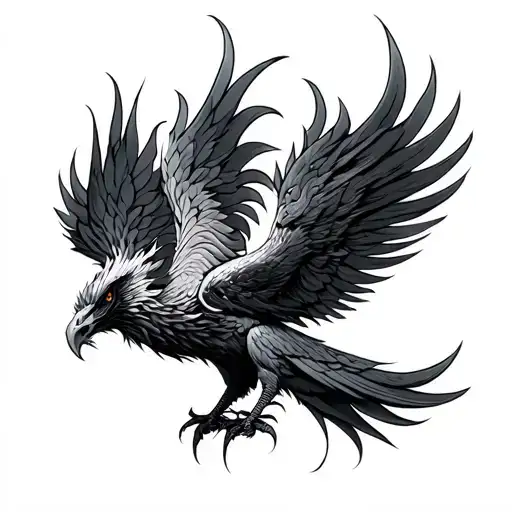 Black Phoenix tattoo design idea