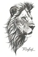 lion face with date 21 1 1971 tattoo design idea