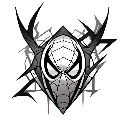 Spiderman logo geo symteric shapes tatto design incorporating elements tattoo design idea