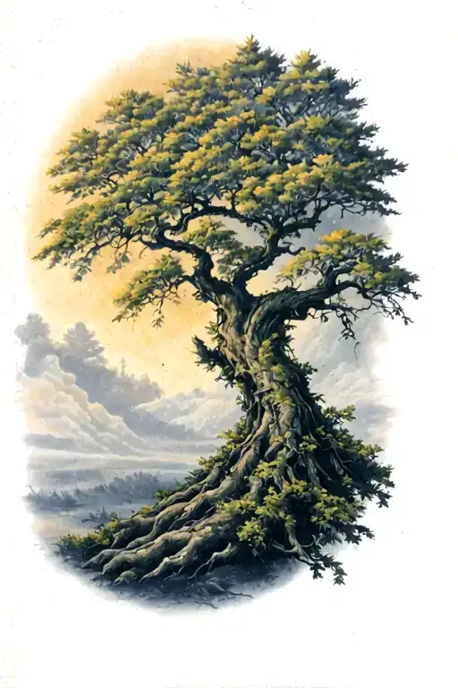 burning bush tattoo design idea