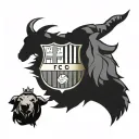 Fc Barcelona logo with messi and a goat in the back tattoo design idea