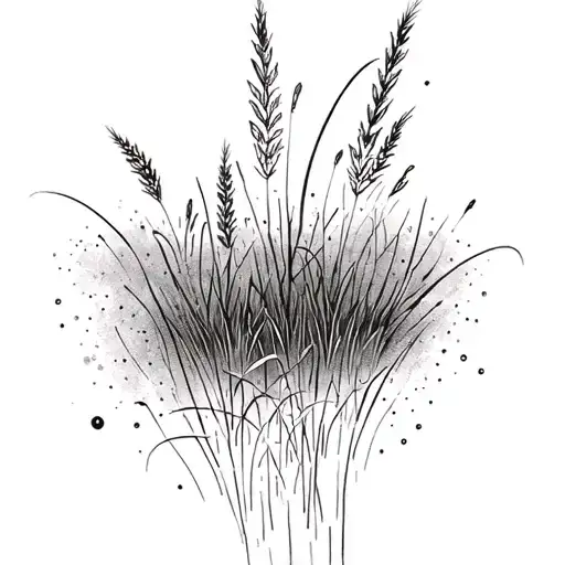 prairie grasses tattoo design idea