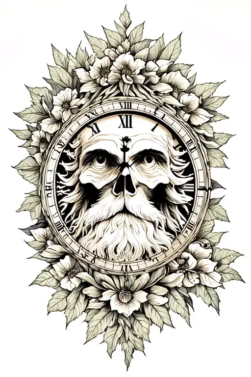 Father time Mother Nature  tattoo design idea