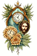 Father time Mother Nature  tattoo design idea