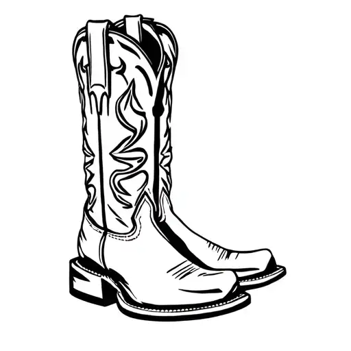 pair of cowboy boots tattoo design idea