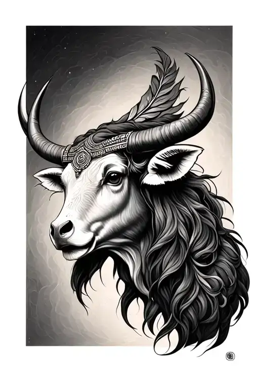 Taurus Surya India tattoo design idea