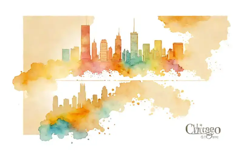 Chicago skyline tattoo tattoo design idea