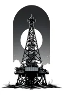 oil rig tattoo design idea
