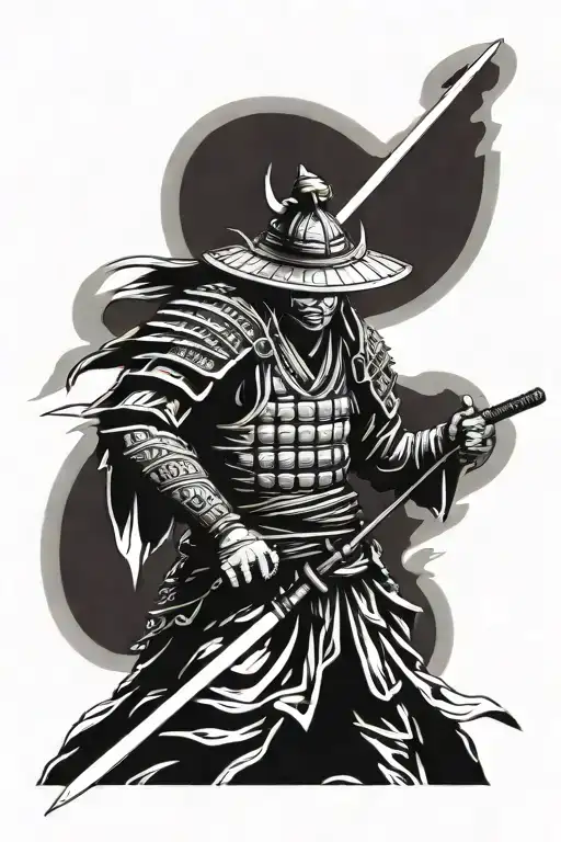ronin samurai warrior tattoo design idea