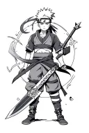 Naruto on a kunai tattoo design idea