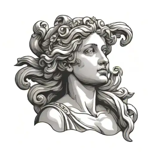cracked Greek statue of aphrodite tattoo design idea