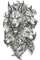 Female Cerberus tattoo design idea