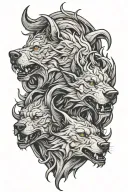 Female Cerberus tattoo design idea