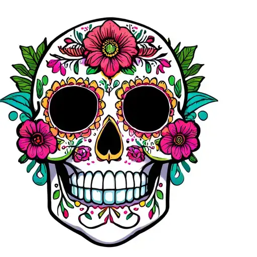 mexican sugar skull tattoo design idea