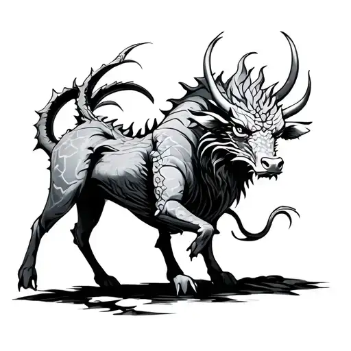 Dragon And Ox tattoo design idea