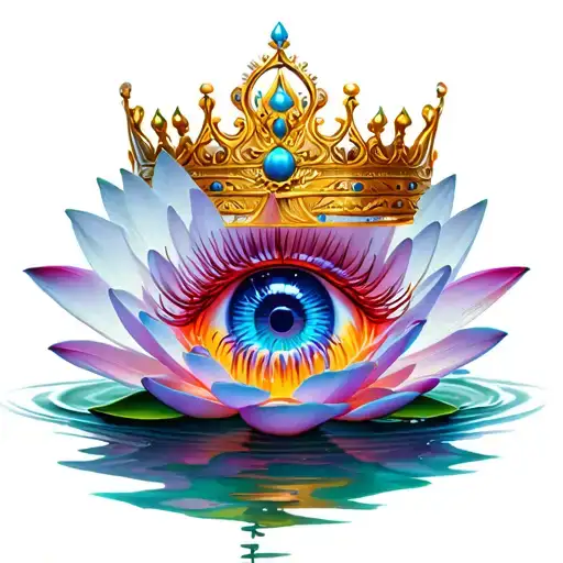 Oxygen,water lilly, Psalm 96,crown,charka,eye tattoo design idea