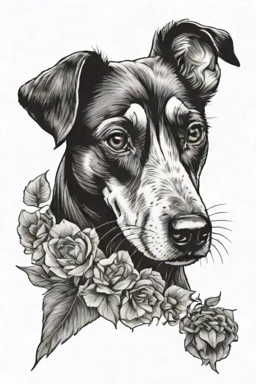 dog truffle tattoo design idea