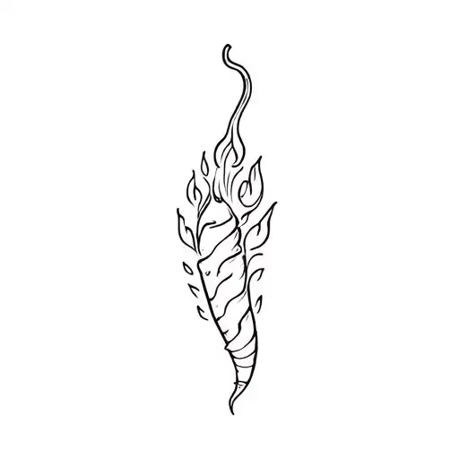 chili pepper with flames tattoo design idea