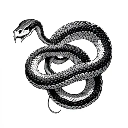 Kurapika Snake Skeleton tattoo design idea