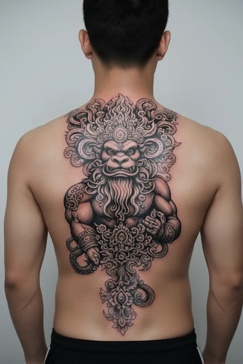 lord narasimha tattoo design idea
