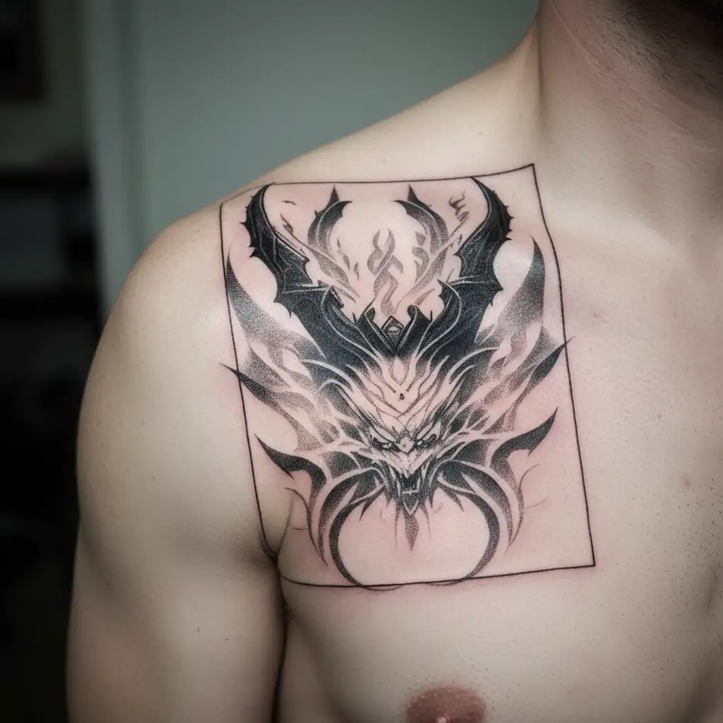 shadow fiend from game dota 2 tattoo design idea