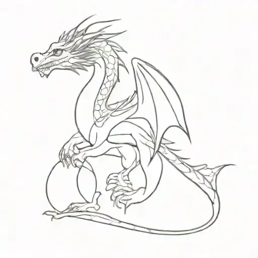 delicate and feminine full body dragon tattoo design idea