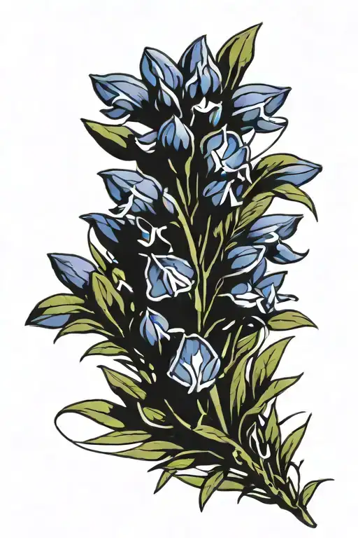 bluebonnet sprig tattoo design idea