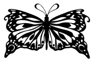Lower back tribal butterfly tattoo design idea