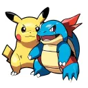pikachu and blastoise tattoo design idea
