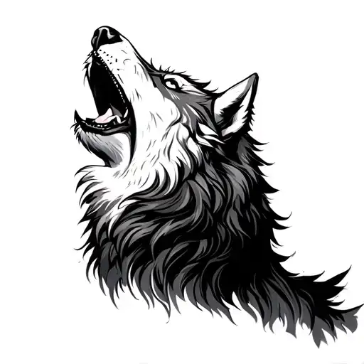 tengri turkish g3 riffle gun tank wolf howling tattoo design idea