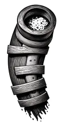 Create a tattoo featuring subtle references to woodworking, bourbon tattoo design idea