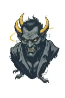 devil  with yellow eyes  tattoo design idea