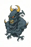 devil  with yellow eyes  tattoo design idea