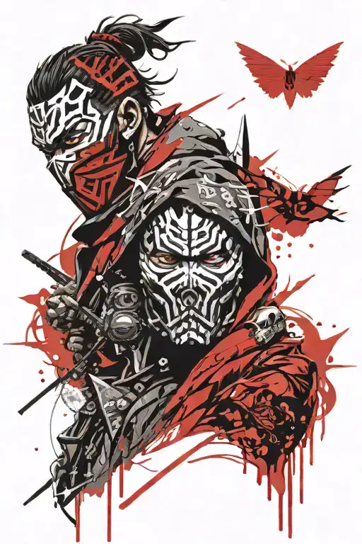 Ghost Of Tsushima Mask tattoo design idea