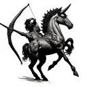 centaur bending a bow tattoo design idea