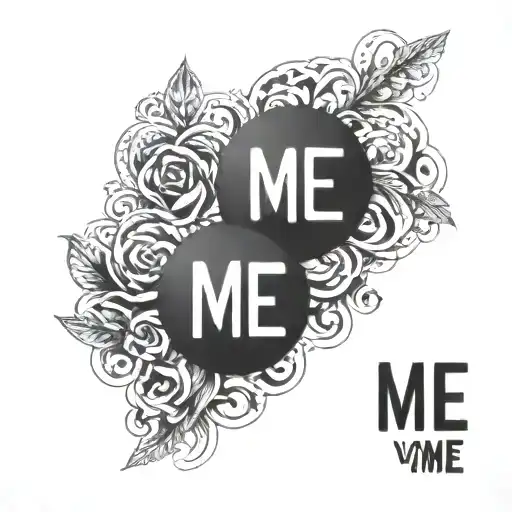 a upper arm tattoo saying me vs me tattoo design idea