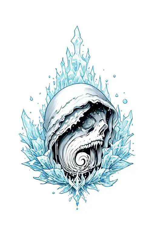 Ice themed womb tattoo tattoo design idea