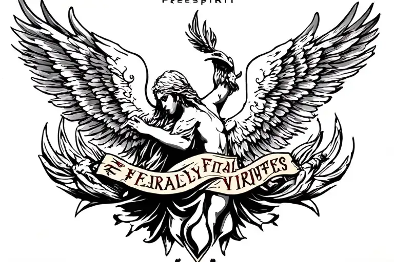 freespirit final fantasy 7 heavenly virtues tattoo design idea