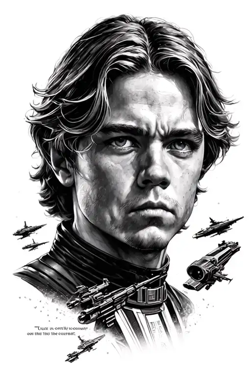 Star wars, anakin, light saves, blasters, ships, fighting, use the quote "justice is only the construct of the current p tattoo design idea