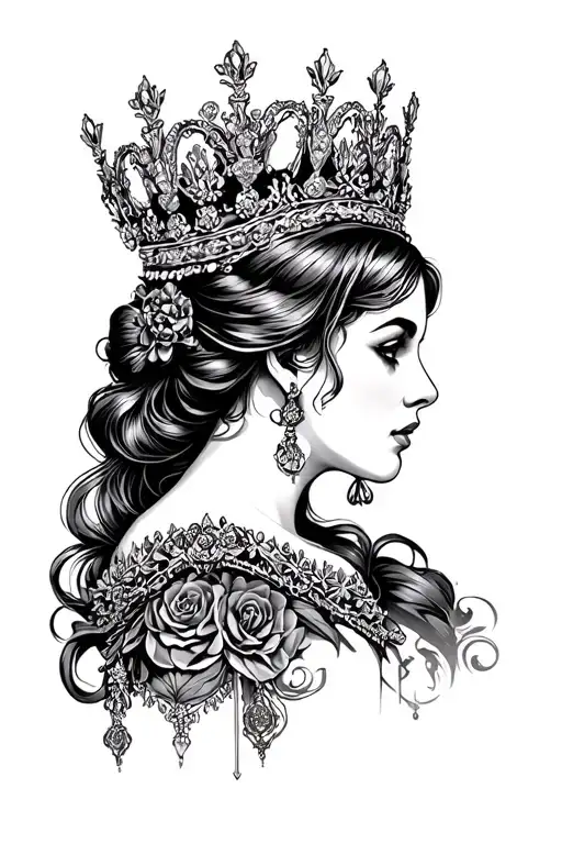 black queen tattoo design idea