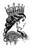 black queen tattoo design idea