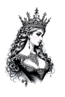 black queen tattoo design idea