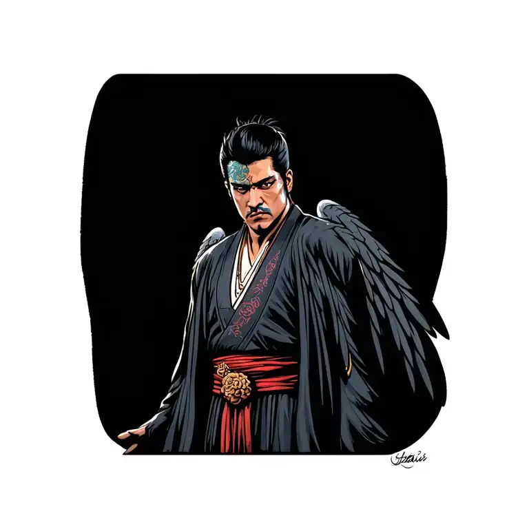 male angel stan scarface tattoo design idea