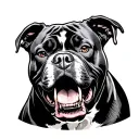 Angry Pitbull tattoo design idea