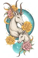 Capricorn constellation intertwined tattoo design idea