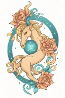 Capricorn constellation intertwined tattoo design idea