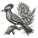Arizona Desert theme roadrunner tattoo design idea