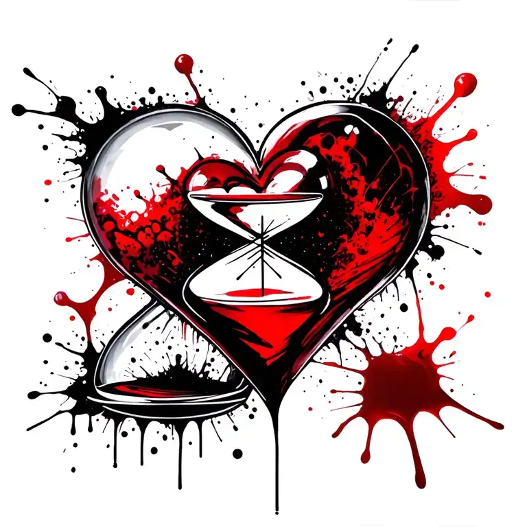 heart filling up hourglass tattoo tattoo design idea