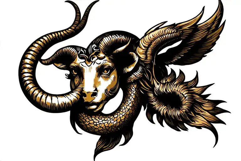 Capricorn, siren tattoo design idea